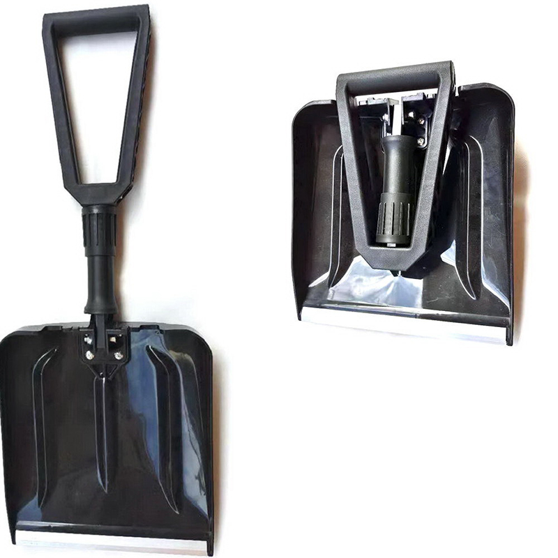 Folding Snow Shovel Portable Heavy Duty Snow Removal Tool black