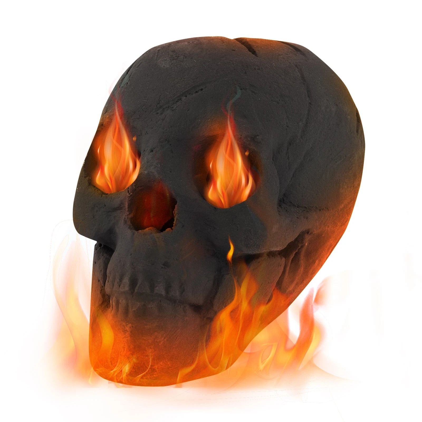 Ceramic Fireproof Fire Pit Skull Reusable Black Gas Fire Pit Accessory Ceramic Fireproof Fire Pit Skull Reusable Black Gas Fire Pit Accessory
