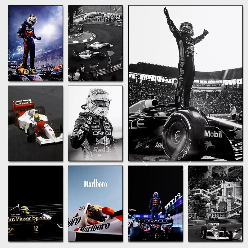 Vintage F1 Monaco Racing Car Canvas Print Formula 1 Wall Art Decor 06 40x60 Cm