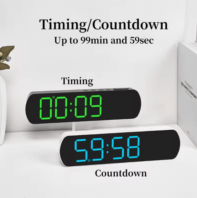 Smart LED Digital Alarm Clock With Temperature, Humidity & Auto Dimming Display bwbl