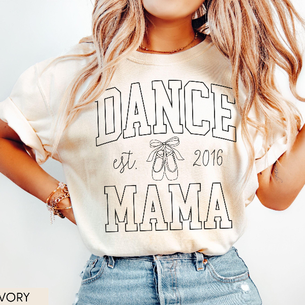 Custom Dance Mom Shirt Comfort Colors, Personalized Dance Mama Tee, Dance Competition Mom Shirt, Ballet Mom Shirt, Dance white xl t Shirt