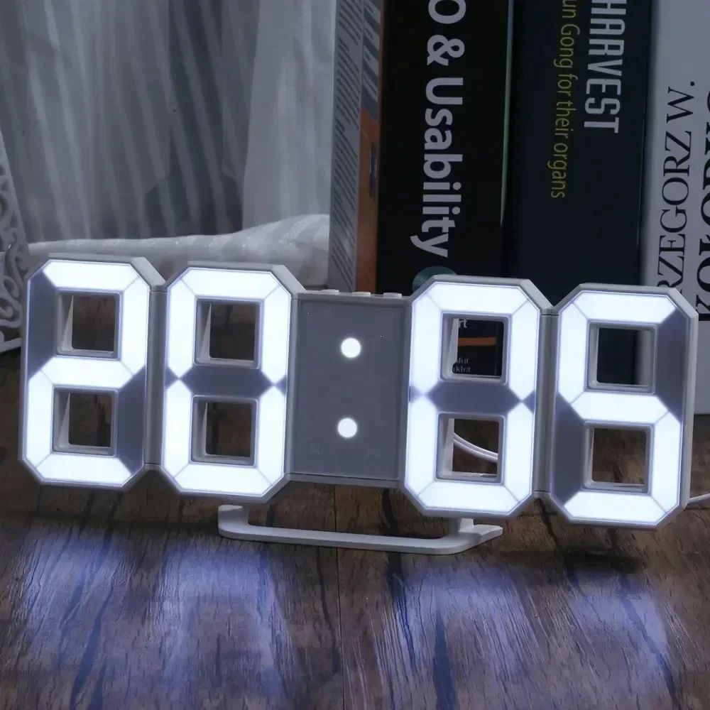 SmartGlow 3D LED Digital Wall Clock With Alarm & Temperature Display 1
