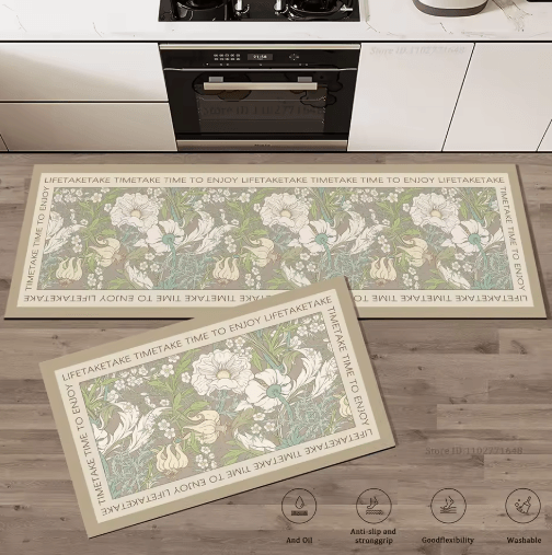 Floral Anti Fatigue Kitchen Rug Soft Non Slip Kitchen Mat For Comfort & Style ddb170 2 Style 40x60cm And 40x120cm
