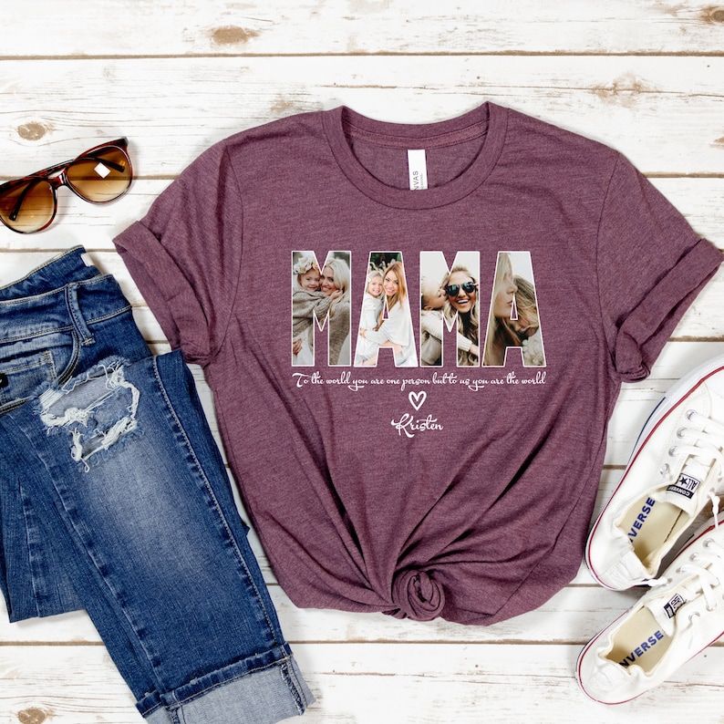 Custom Mama Photo Shirt Personalized Mother's Day Gift, Customizable Mama Tee Grandma Gift sand 3xl sweatshirt
