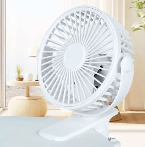 360 Rotating Mini Clip Fan With Night Light Rechargeable Clip On Desk Fan For Portable Cooling blue