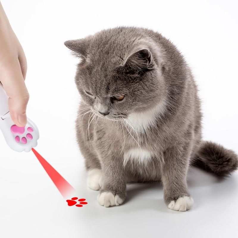 Smart LED Cat Laser Toy Projector USB Rechargeable Interactive Cat Toy red Laser+ Green Light