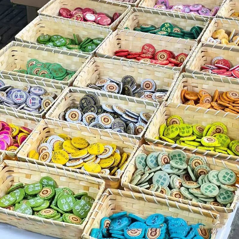 Pu Erh Tea Storage Box Woven Tea Cake Organizer Basket mix Type Cloth 30 Pcs 5g