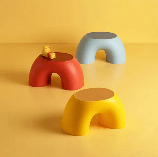 Rainbow Kids Step Stool Safe Plastic Footstool Seat For Everyday Use yellow