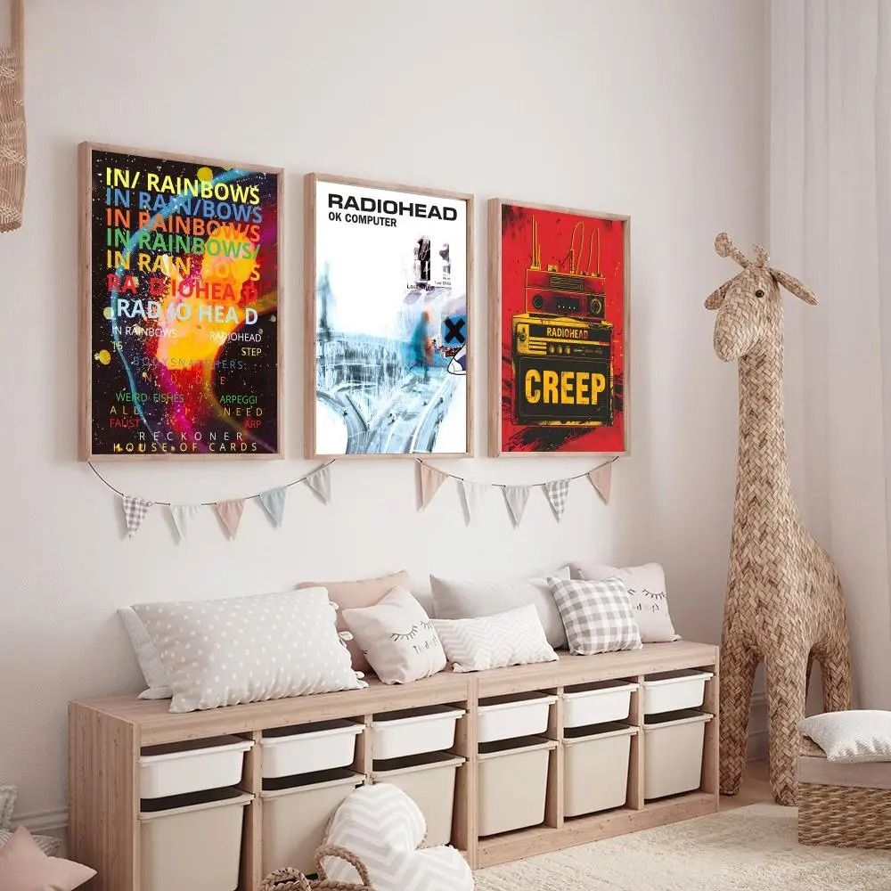 Radiohead Rainbow Canvas Poster Aesthetic Band Wall Art For Room Decor 05 30x40 Cm frameless