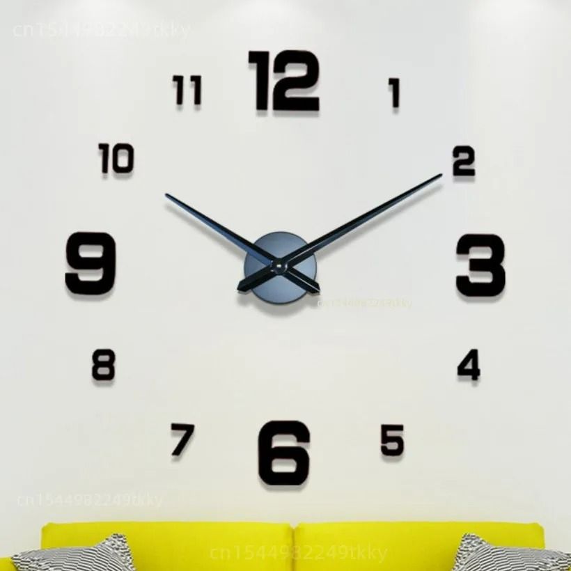 3D Luminous DIY Frameless Wall Clock Modern Silent Digital Clock Wall Stickers For Home & Office Decor 033 Luminous 3d Gallery 37 In (90 Cm)