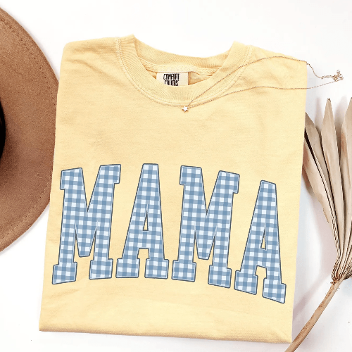 Comfort Colors Mama Shirt Gingham Mom Tee Cute Mothers Day Gift Shirt light Orange m sweatshirt