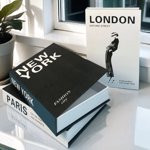 Luxury Decorative Book Storage Box Elegant Fake Book Decor With Hidden Storage 22 not Open