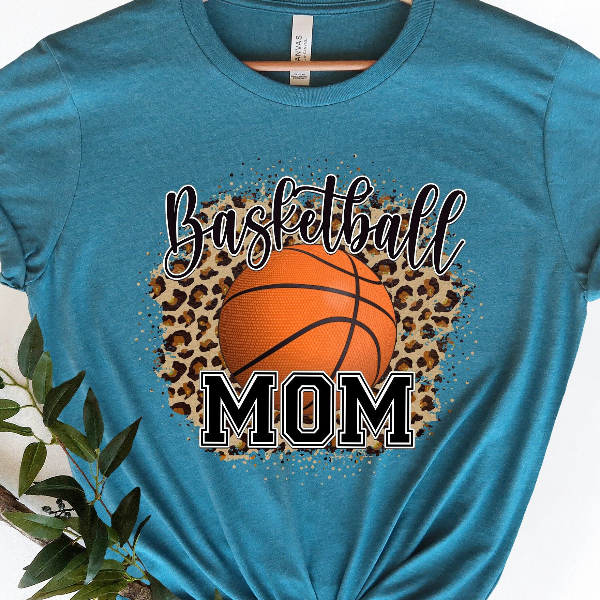 Basketball Mom Shirt Leopard Game Day Mom Tee, Perfect Gift For Basketball Moms black l t Shirt