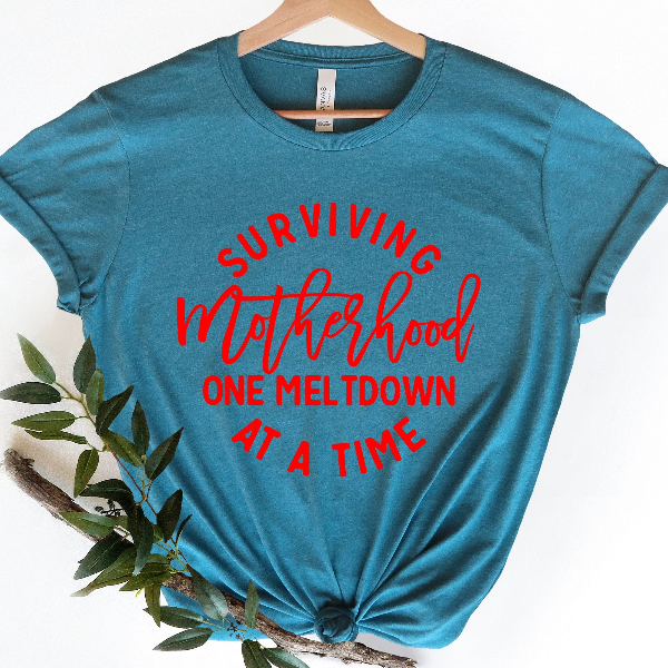 Surviving Motherhood Shirt Funny Mom Life Tee Mothers Day Gift teal m sweatshirt