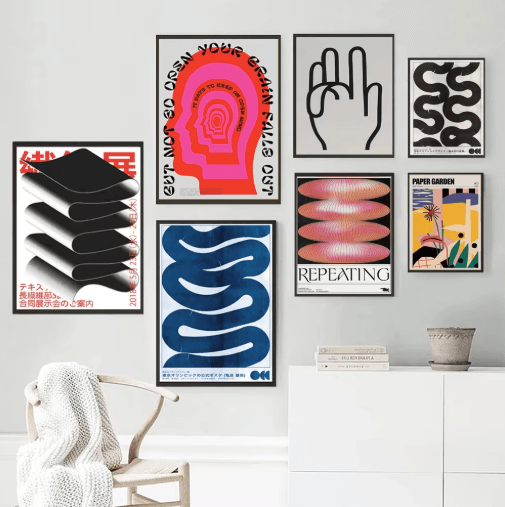 Japanese Blue Wave Canvas Wall Art Vintage Abstract Ocean Print 2 30x40cm Unframed