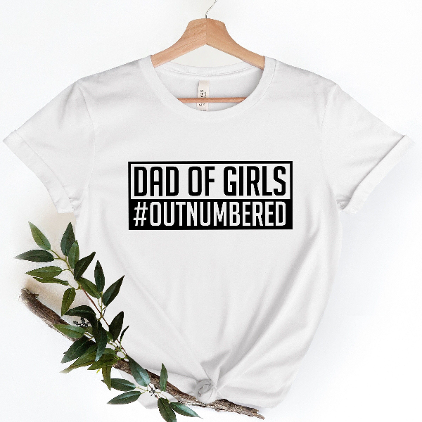 Dad Of Girls Outnumbered Shirt Funny Girl Dad Tee Gift white 3xl t Shirt