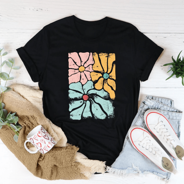 Boho Flowers T Shirt Hippie Flower Shirt Vintage Floral Graphic Tee For Women Spring Style brown s sweatshirt