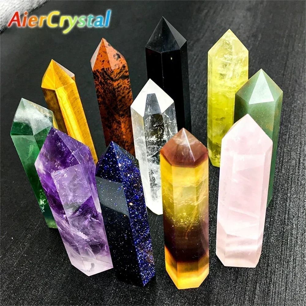 Natural Stone Crystal Point Wand | Reiki Healing Mineral Decor For Witchcraft & Meditation apatite 1 Pc Size 70 80mm