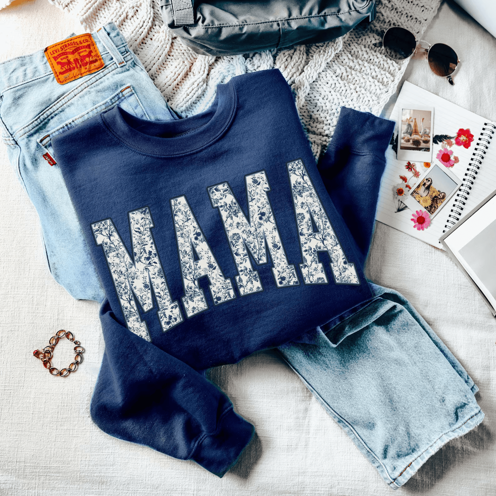 Floral Mama Sweatshirt Cute Mom Crewneck Cozy Mothers Day Gift For New Moms mustard m t Shirt