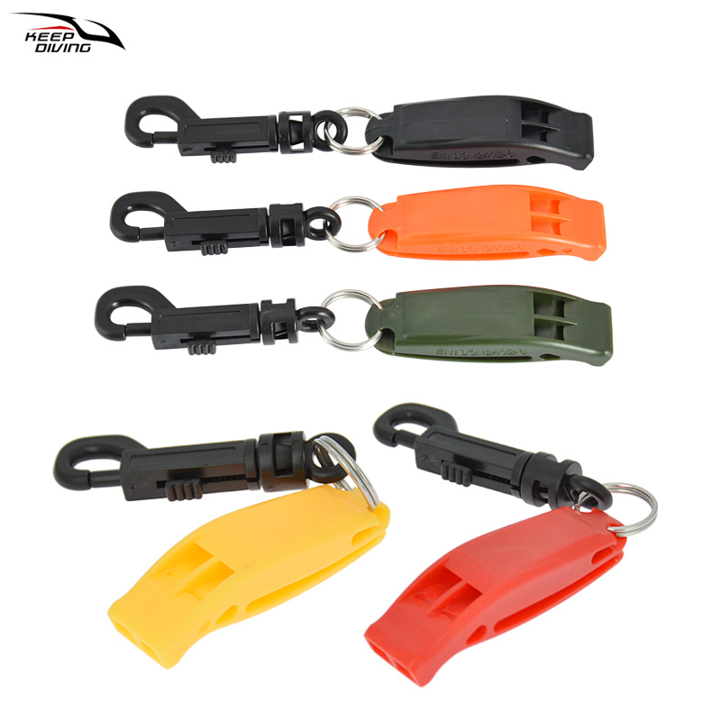 Survival & Rescue Outdoor Dual Frequency Emergency Safety Whistle With Quick Release Buckle yellow