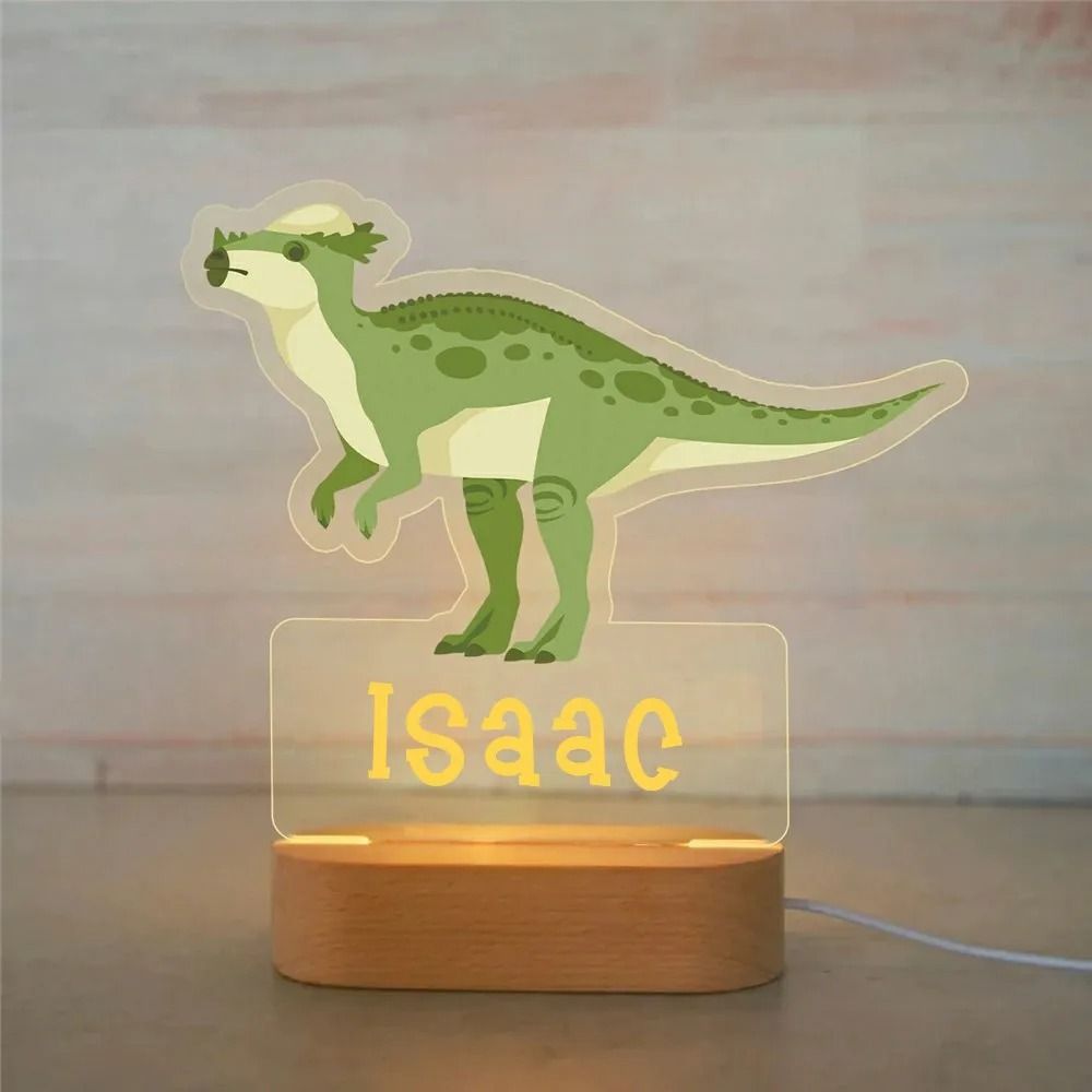 Personalized Name Night Light Custom Acrylic Animal LED Lamp For Kids 01 warm Light