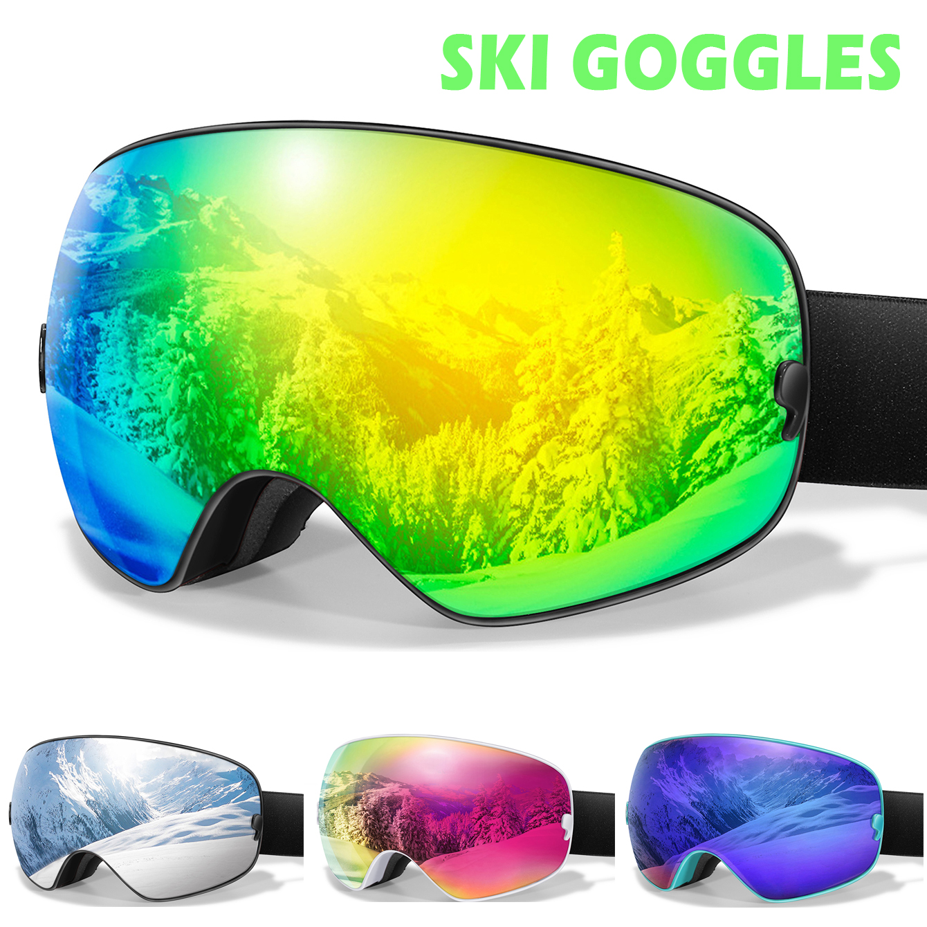 Anti Fog Ski Goggles With UV Protection For Men And Women Snowboard Snow Glasses a