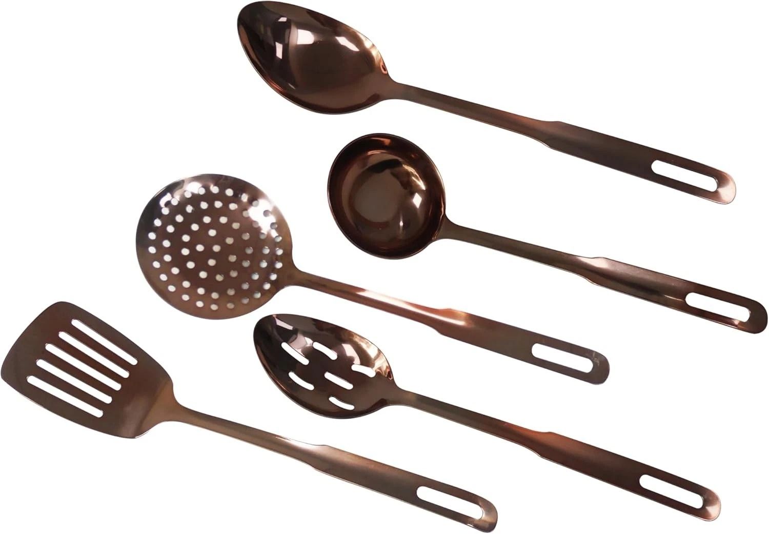 Stainless Steel Cooking Utensil Set With Copper Finish Kitchen Tools Stainless Steel Cooking Utensil Set With Copper Finish Kitchen Tools