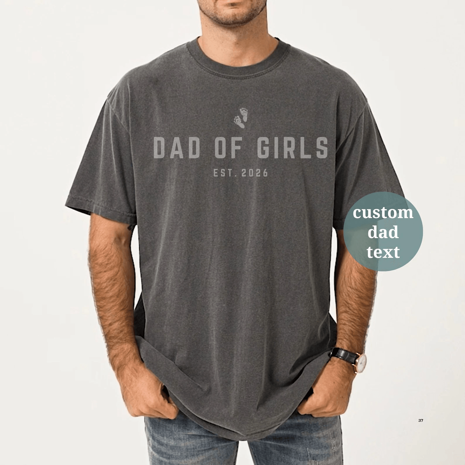 Custom Girl Dad Shirt Comfort Colors Dad Est Tee Fathers Day Gift Dad Of Girls grey m sweatshirt