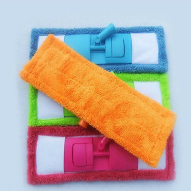 Coral Flannel Flat Mop Replacement Pad Soft Absorbent Cleaning Cloth For Floors green