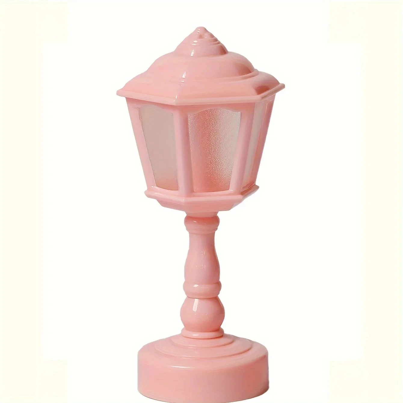 Geometric LED Touch Table Lamp Battery Powered Night Light For Bedroom & Desk pink