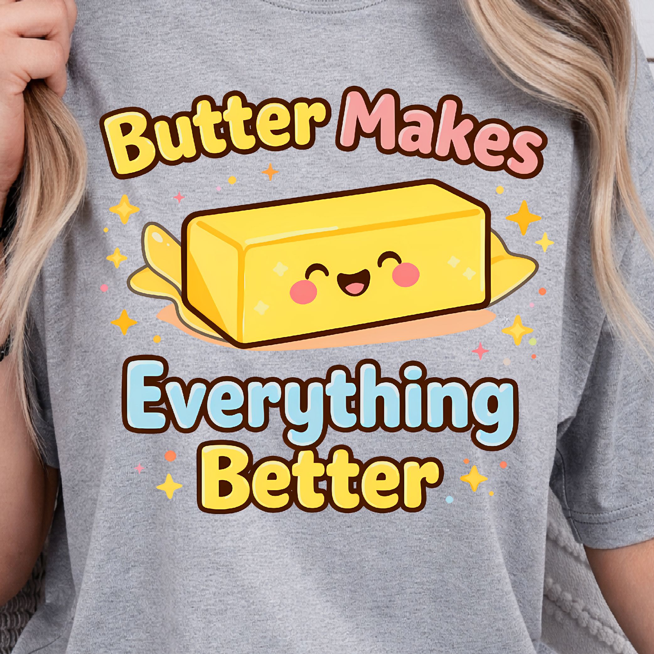 Butter Makes Everything Better Shirt, Funny Baking T Shirt, Foodie Humor Tee white 2xl sweatshirt