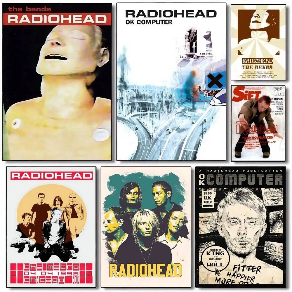 Radiohead Poster Vintage Band Poster Retro Wall Art For Music Room Decor 10x15cm No Frame 15