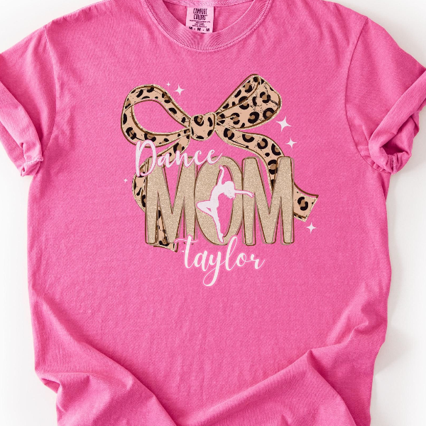 Dance Mom Shirt | Custom Dance Mom Tee With Name | Leopard Comfort Colors Dance Mom | Personalized Dance Mom Gift blue m sweatshirt