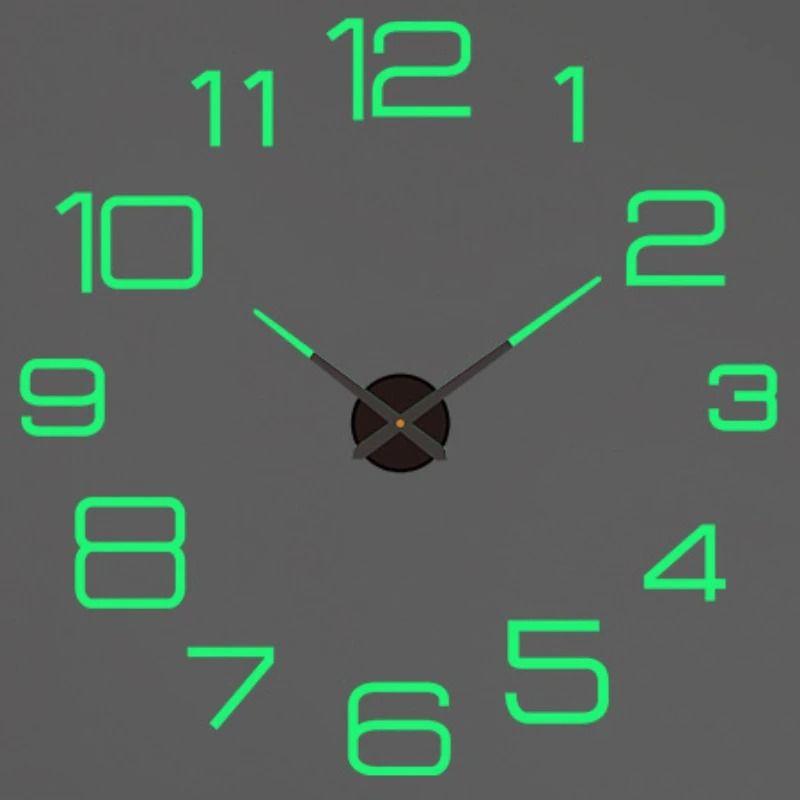 3D DIY Wall Clock Luminous Frameless Modern Wall Clock Decor For Living Room 13 3d 37 Inch (90cm)