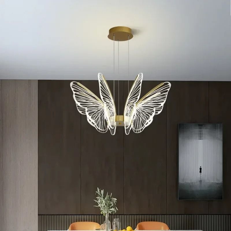 Butterfly Acrylic Chandelier Modern Minimalist LED Hanging Light 10 Heads dimmable Rc 110 240 V