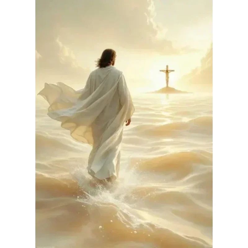 Sacred Heart Jesus Canvas Wall Art Holy Trinity Christian Religious Poster Decor 3 7.9 11.8 In No Frame