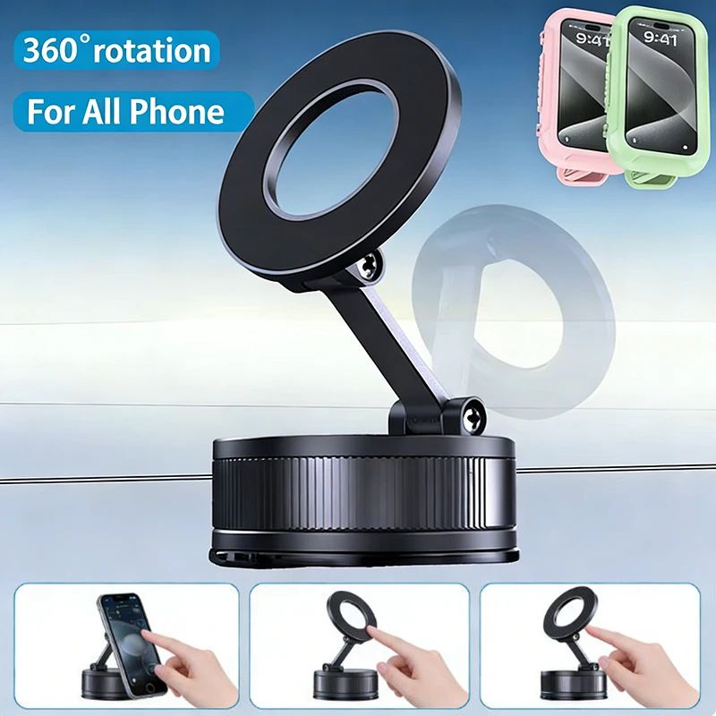 Magnetic Car Phone Holder 360 Adjustable Foldable Suction Mount white B
