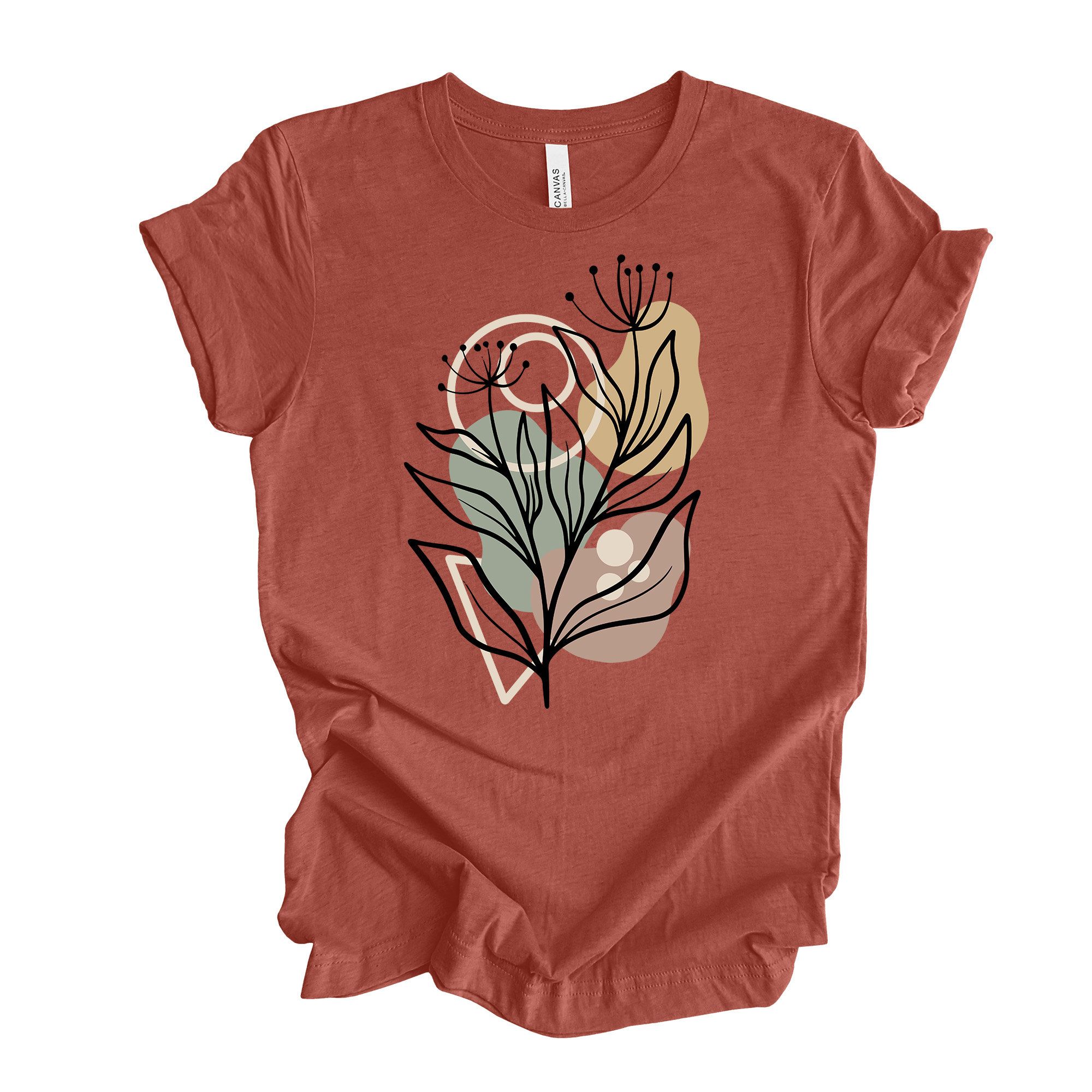 Abstract Floral Shirt Boho Minimalist Flower Graphic Tee Artistic Aesthetic Gift white xl t Shirt