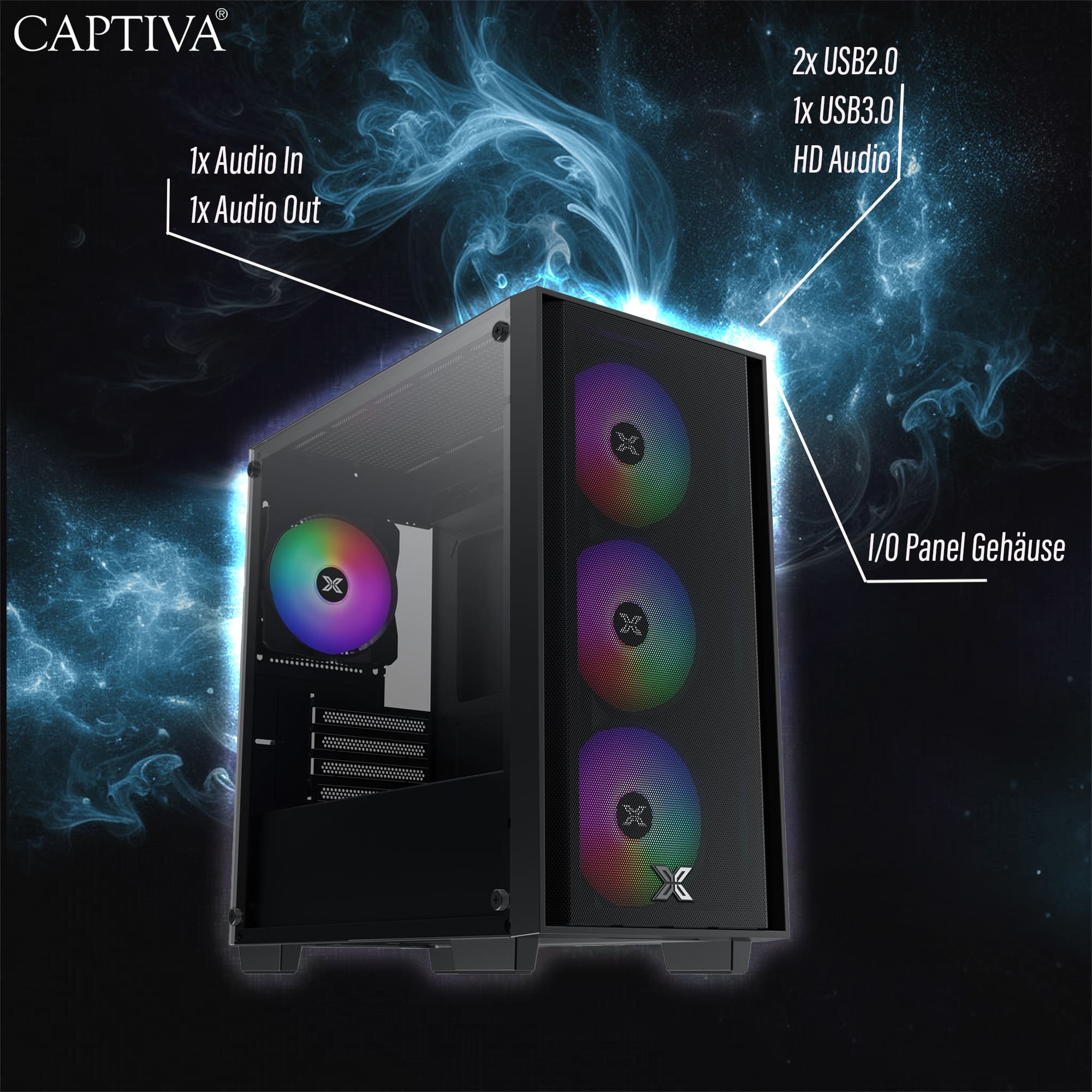 CAPTIVA Gaming-PC "Entry Gaming I10-0253", ohne farbbezeichnung, B:37,5cm H:71cm T:73cm, Desktop-PCs Image