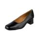 Amblers Womens Walford Black Leather Low Heel Court Shoe 5.5