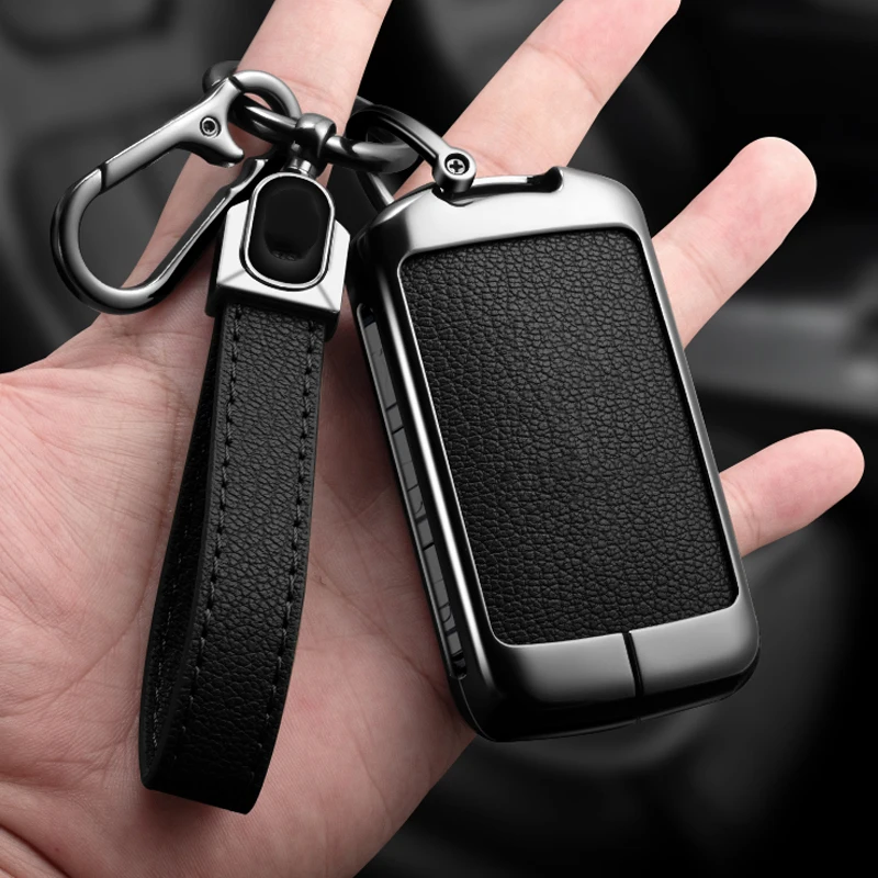 Custodia per chiave per auto in pelle in lega di zinco per Volvo Polestar 4 Polestar 3 2023 2024 Portachiavi per auto Custodia per chiave intelligente per auto