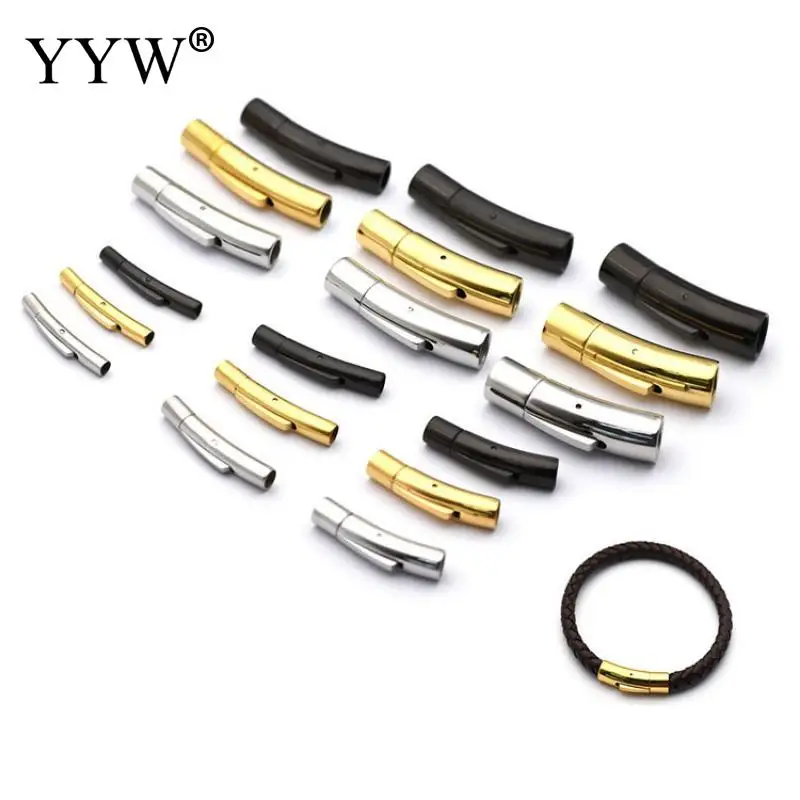 10 Pezzi Chiusura a Baionetta in Acciaio Inossidabile 2mm 3mm 4mm 5mm per Fori, Fibbia Pushlock, Chiusure per Cordoncini in Pelle, Creazione di Gioielli e Braccialetti