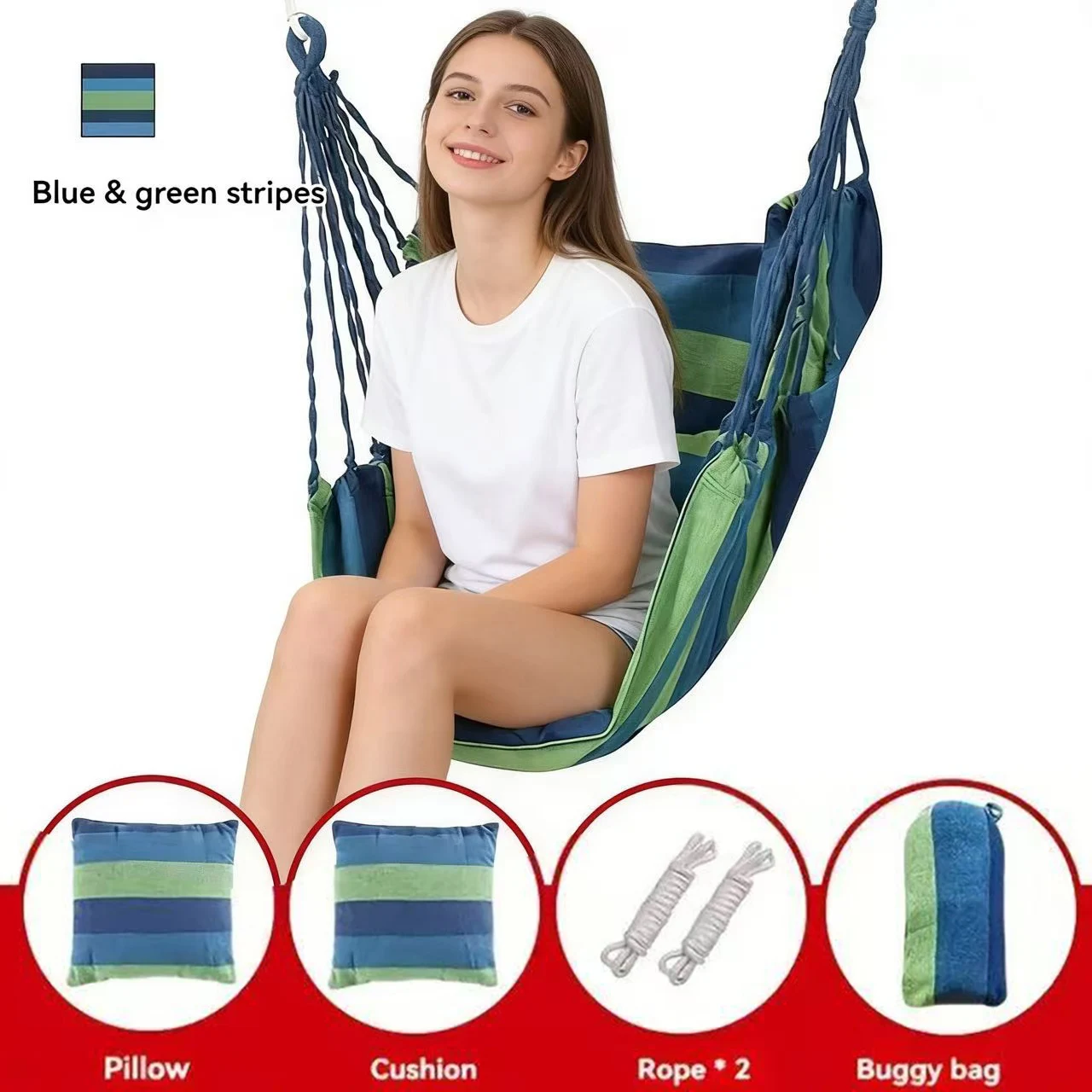 Tragbarer Kippsicherer Hängesessel Einzelner Faulenzerstuhl für Schlafsaal Schlafzimmer Studenten Erwachsene Kinder Innenbereich