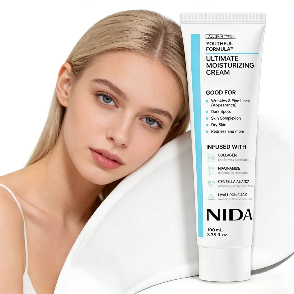 Niacinamid-Centella-Gesichtscreme 100ml gegen dunkle Flecken und Rötungen, verbessert den Hautton, jugendliche Formel, leichter Feuchtigkeitsspender