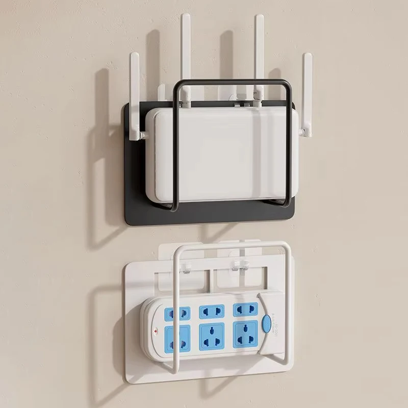Wandmontierter Router-Ständer mit Kabelmanagement-Design für Aufbewahrungsbox-Halterung und Top-Box, kein Bohren erforderlich, WLAN-Rack Image