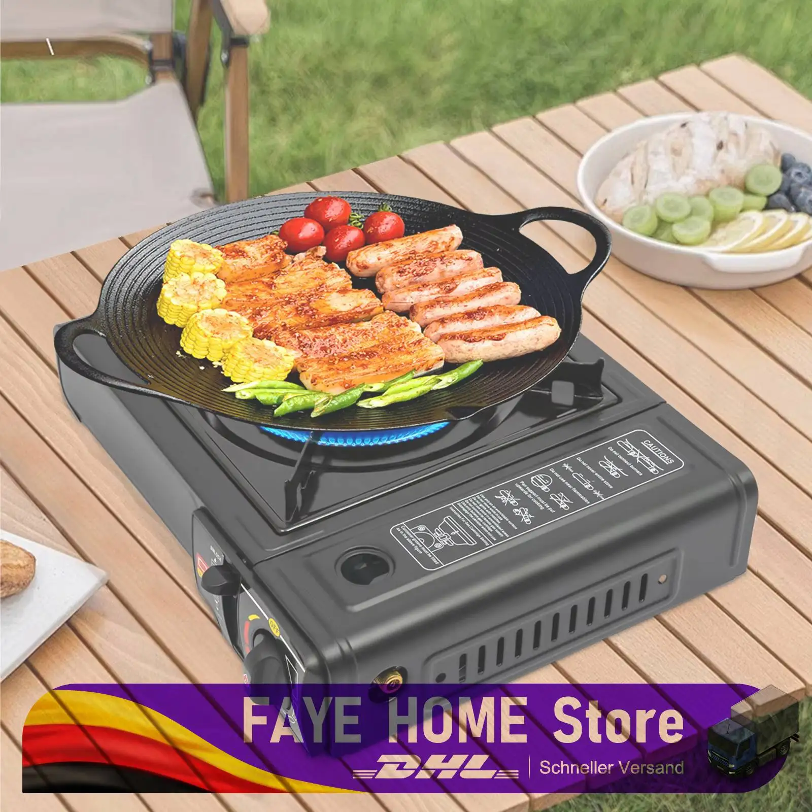 Campingkocher, Tragbarer Holzkohle-Grill, 34x26x8cm Kompakter Outdoor-BBQ-Grill für Camping Image