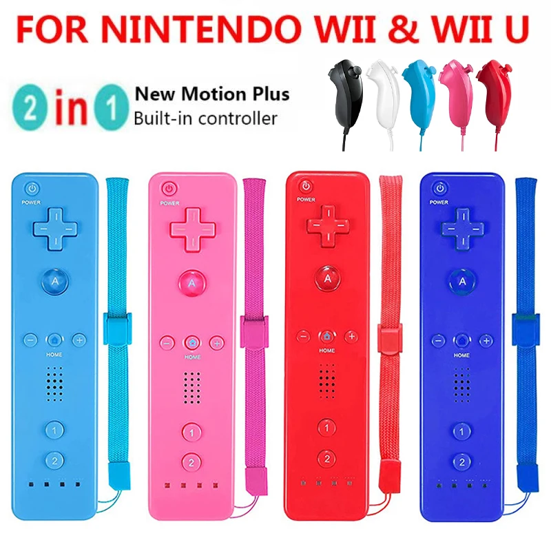 Eingebaute Motion Plus-Fernbedienung, kompatibel mit Nintendo Wii/Wii U Controller-Konsole, kabelloses Bluetooth-Gamepad mit weicher Abdeckung Image