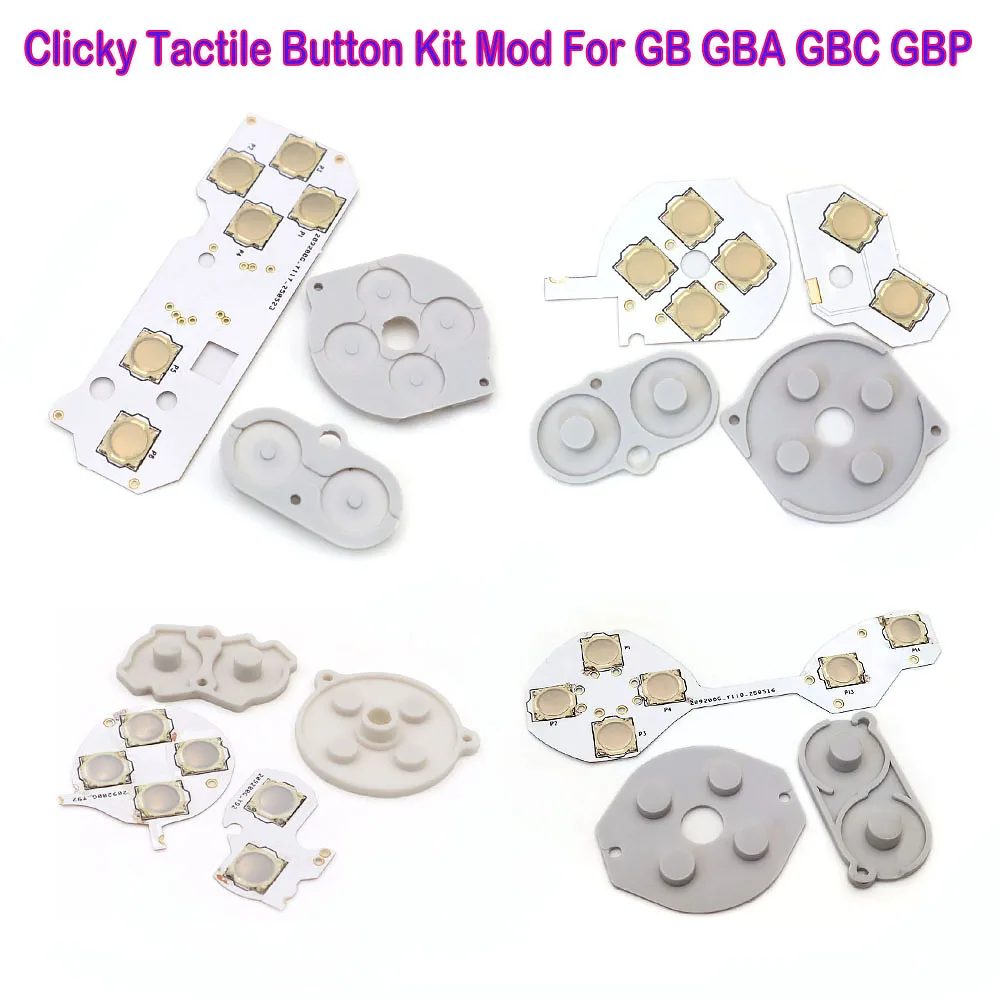 Für GB GBA GBC GBP Clicky Tactile Button Kit Mod mit leitfähigem Gummi für Gameboy Advance Color Pocket DMG Konsole Image
