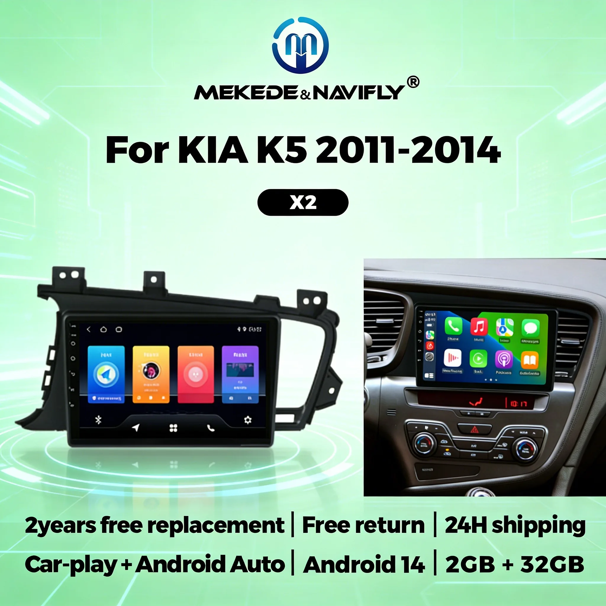 HD-Bildschirm Android Auto Car Play für KIA Optima K5 2013-2015 Autoradio GPS-Navigation Multimedia-Videoplayer WIFI FM Autoradio Image