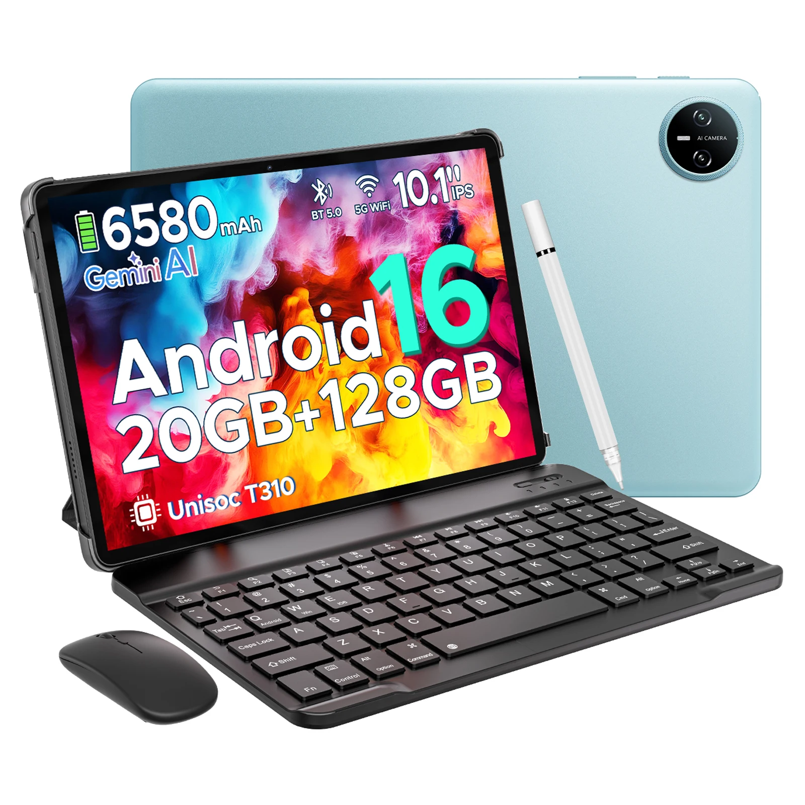 DOOGEE Tab A9 Pro Android 16 Tablet 10 Zoll 20GB RAM 128GB ROM(TF 2TB), 6580mAh Akku, 8MP AI-Kamera | Gesichtserkennung | 5G WLAN-Tablets Image